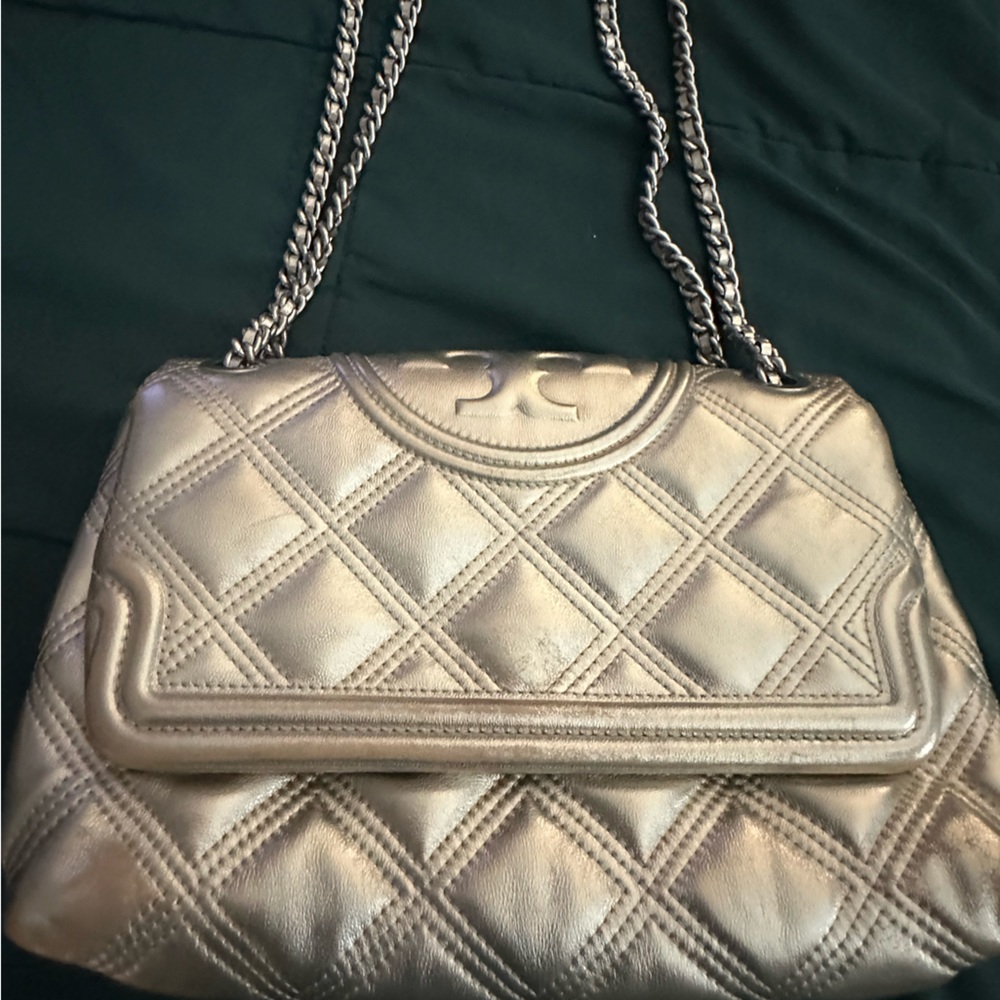 Tory Burch silver shoulder bag